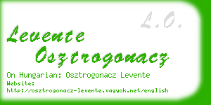 levente osztrogonacz business card